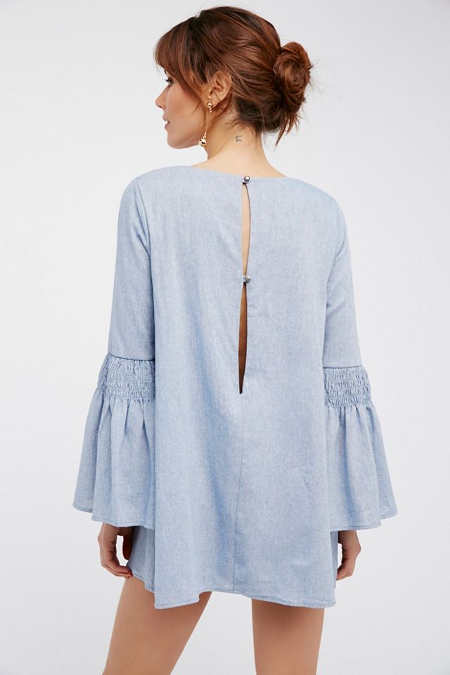 Chambray Mini Dress Romper #2