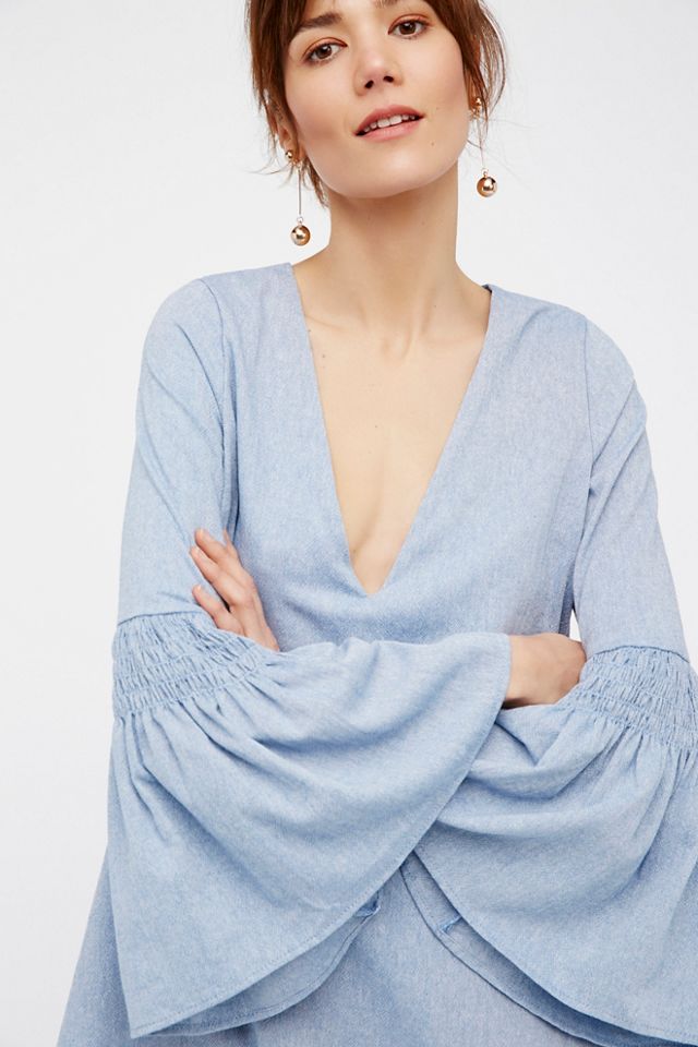 Chambray Mini Dress Romper #3