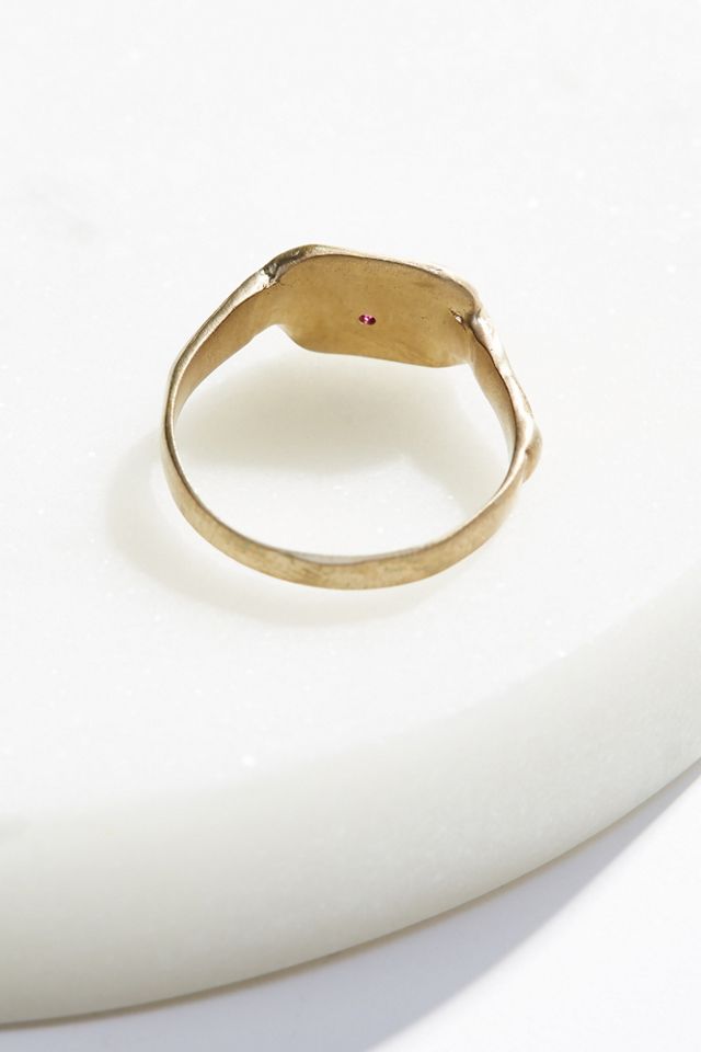 Engraved Wax Seal Stone Ring #1