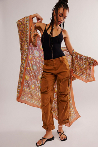 Magic Dance Border Print Duster by Free People in Brown