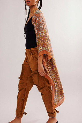 Женский топ Free People Magic Dance Border Print Duster, цвет: Бронзовый — фото 3