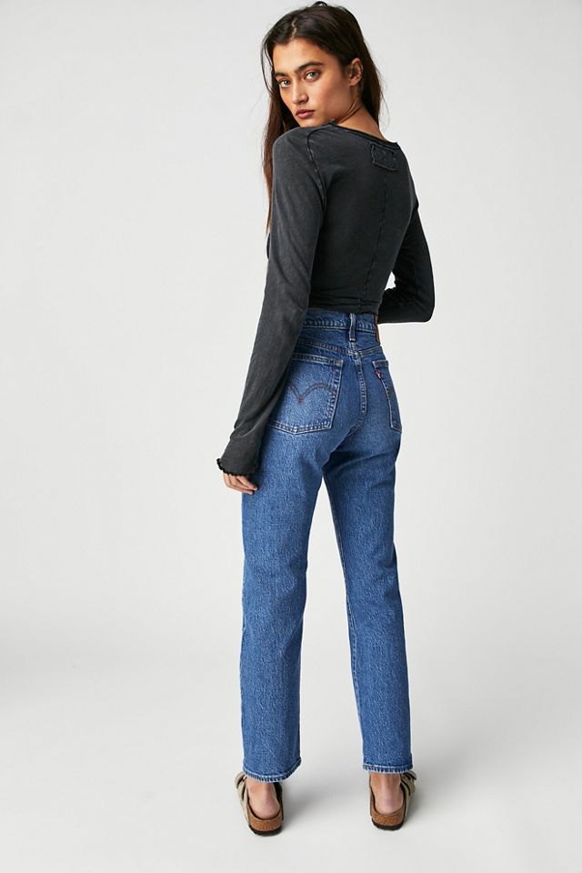 Wedgie Straight Jeans - Blue