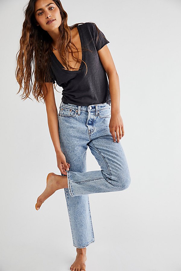 Levi's Wedgie Straight Jeans In Pale Blue Combo