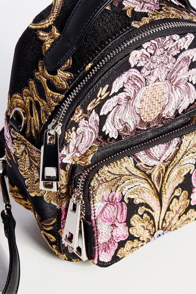 Psychedelic Floral Brocade Tiny Backpack 