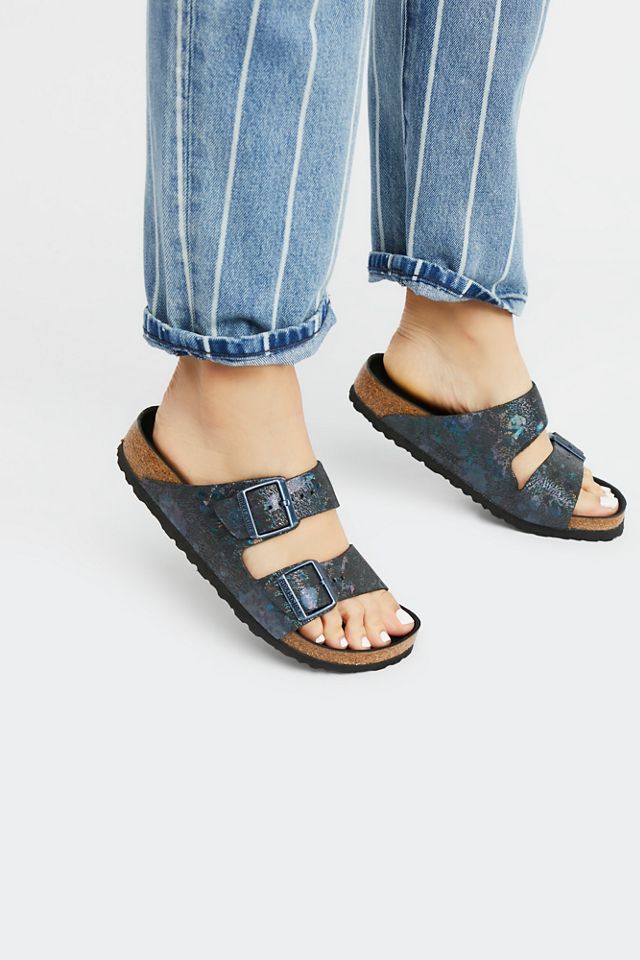 Birkenstock spotted best sale metallic black