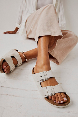 Birkenstock Arizona Soft Footbed Sandals at Free People in White, Size: EU 38