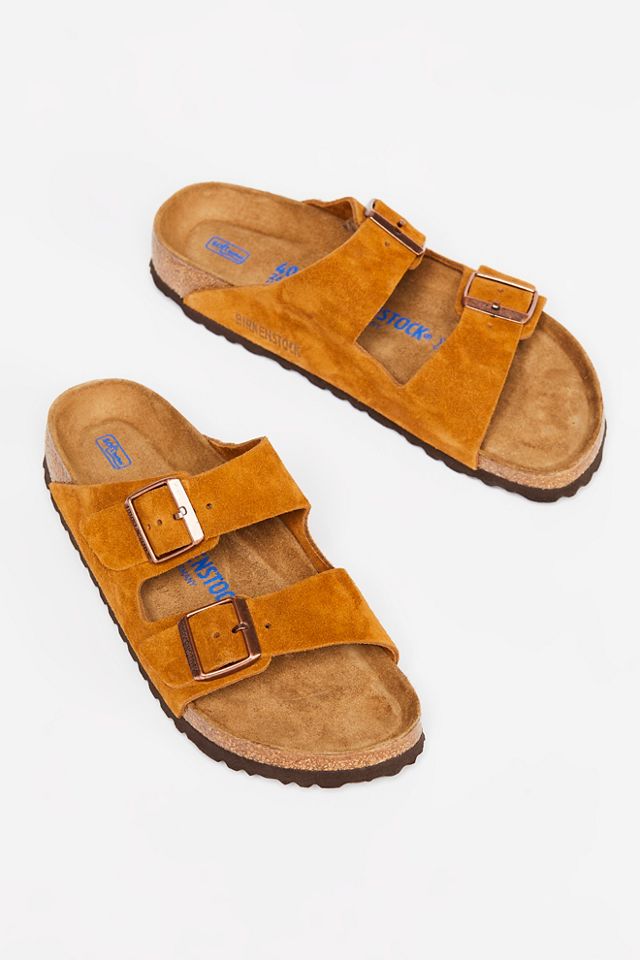 Birkenstock Arizona Soft Footbed Slide Sandal (Women) - Almond Suede – The  Heel Shoe Fitters