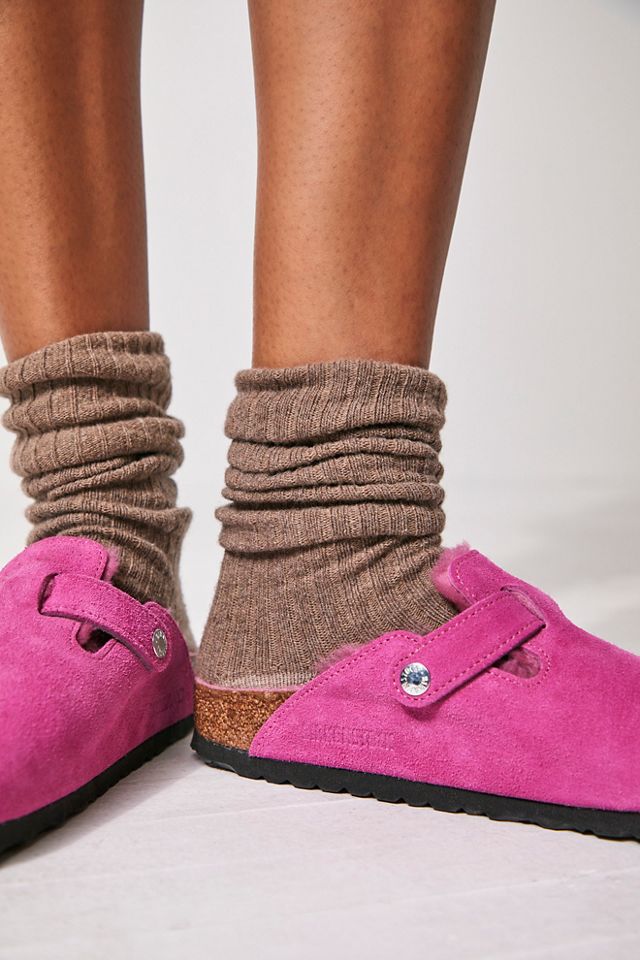美品　BIRKENSTOCK BOSTON SHEARLING Boston Shearling Suede Leather Taupe | BIRKENSTOCK
