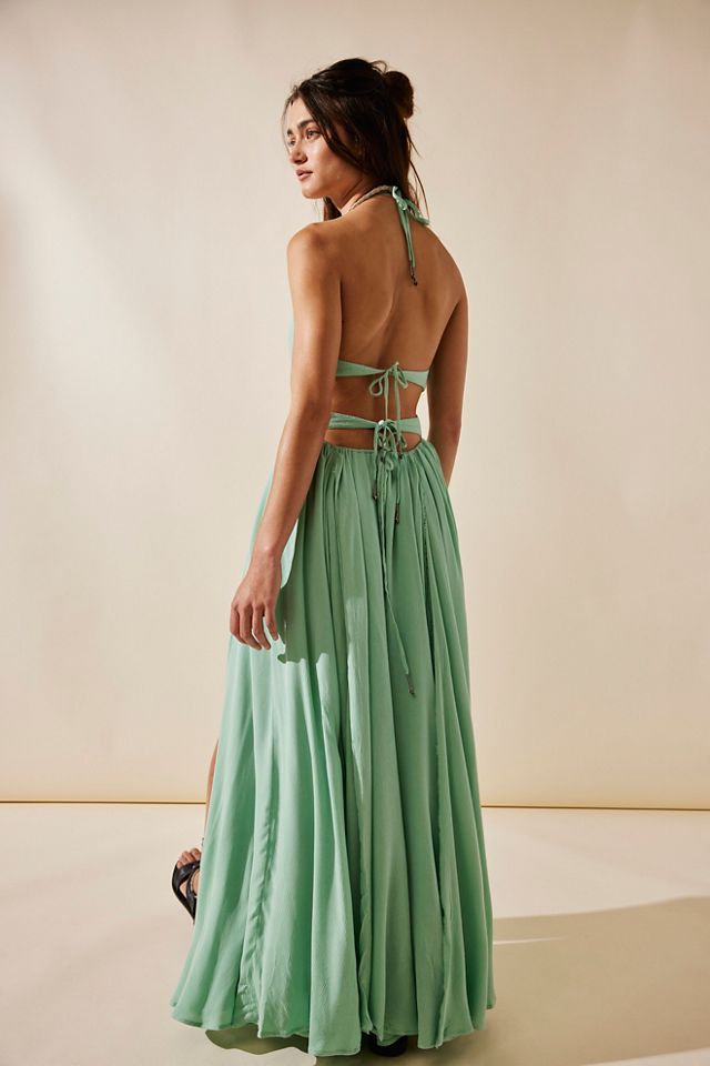 Free people green outlet maxi dress