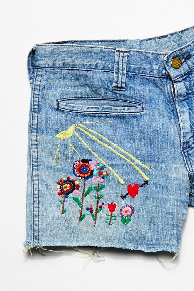 Vintage 1960s Embroidered Cut Offs #2