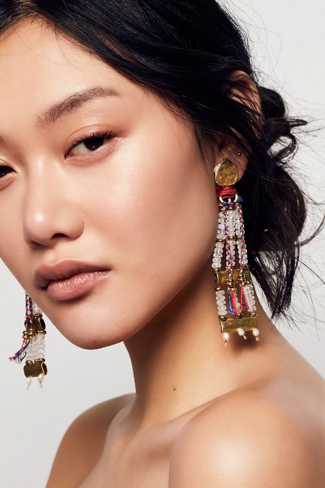 Free people beaded earrings sale