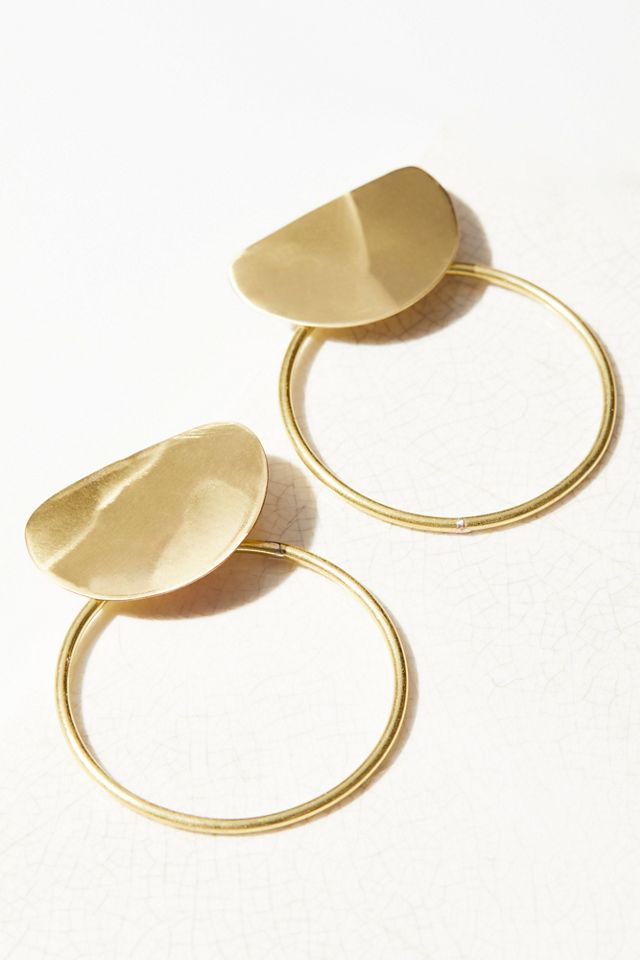 Brass Knocker Hoop Earrings