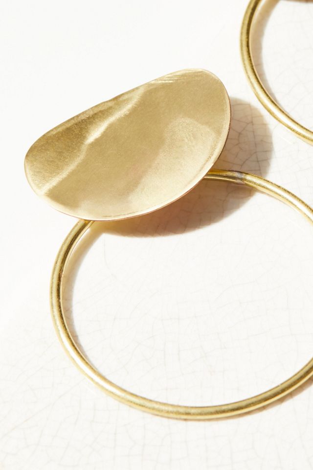 Brass Knocker Hoop Earrings #1