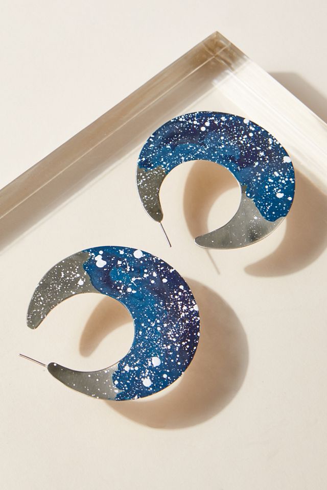 Patina Crescent Hoops