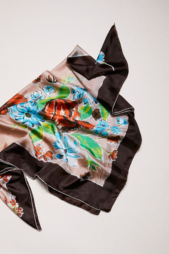 Vintage Floral Silk Scarves #3