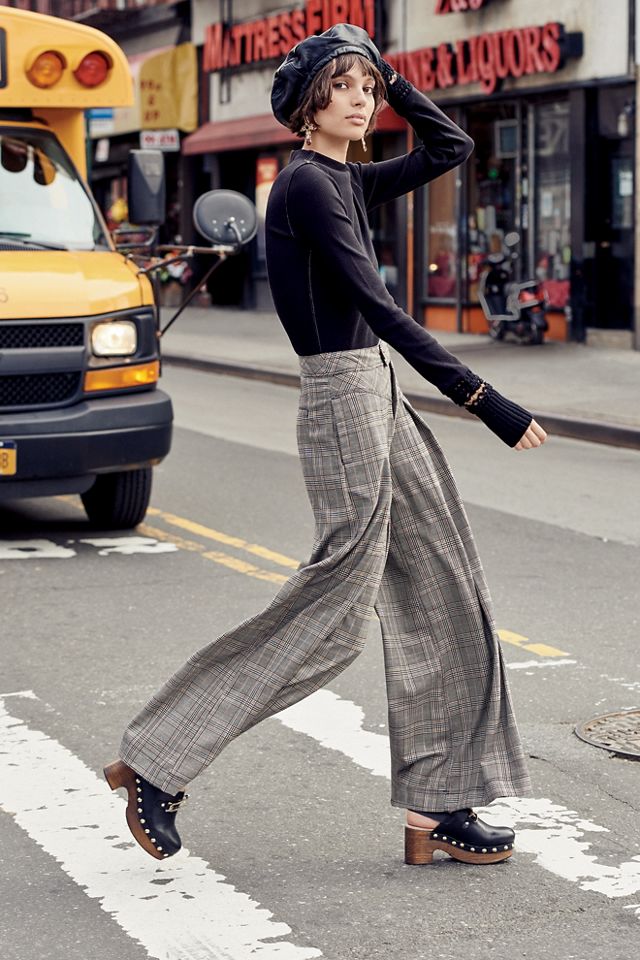 Free People extreme wide leg pants in vintage tan