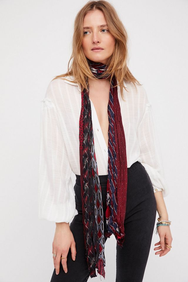 Long thin silk deals scarf