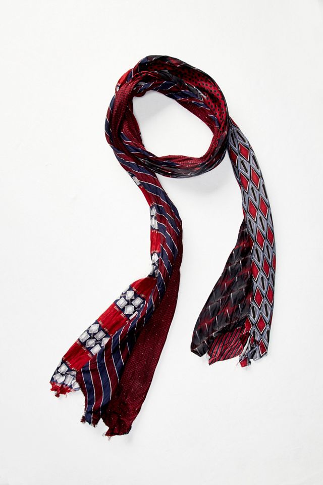 Vintage Silk Tie Skinny Scarf #1