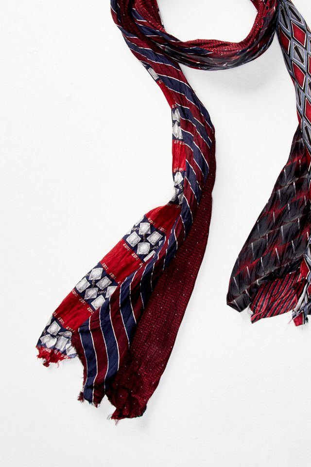 Vintage Silk Tie Skinny Scarf #2