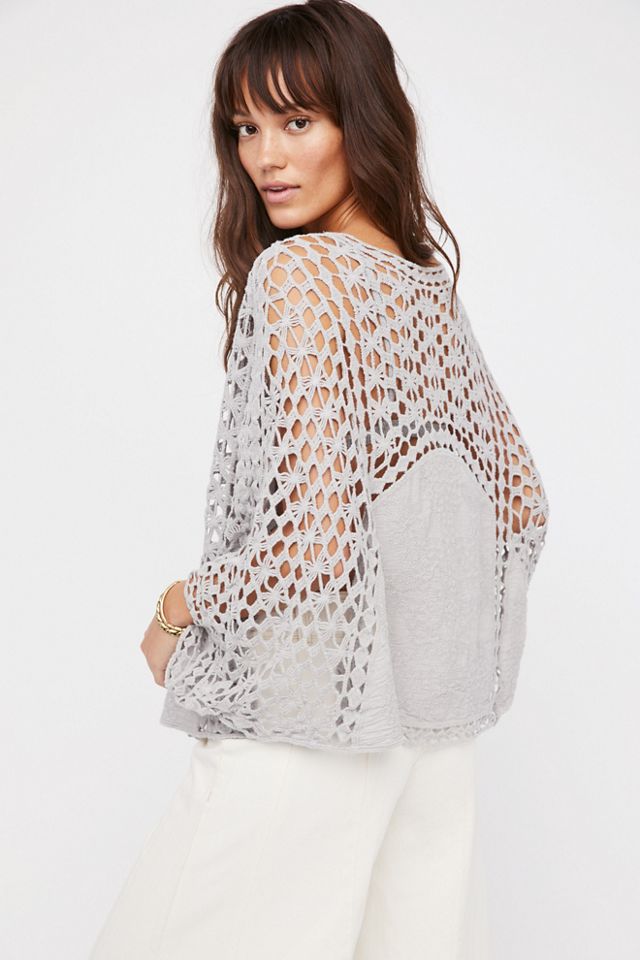 Willa Jane Embroidered Crochet Poncho #2