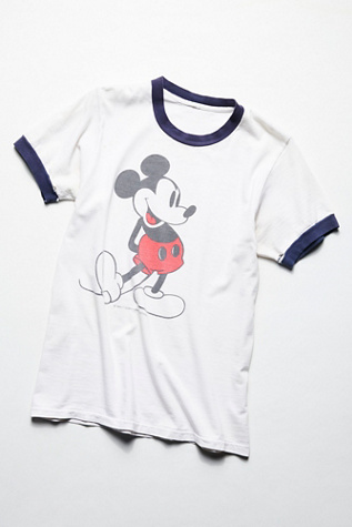 Vntage Style Mckey Mouse 90s Graphc Dsney T-shrt Adult Large