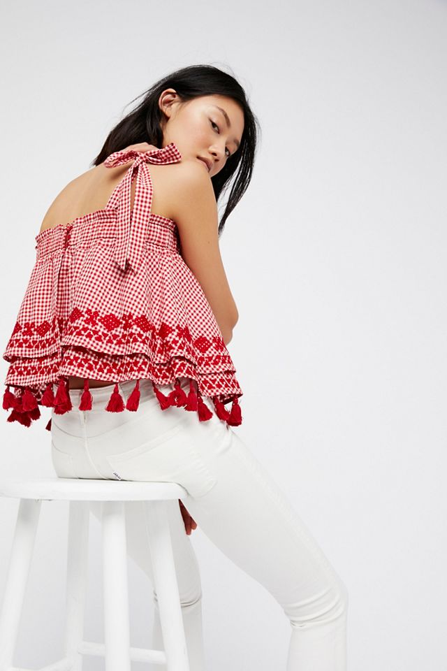 Embroidered Gingham Tube #2