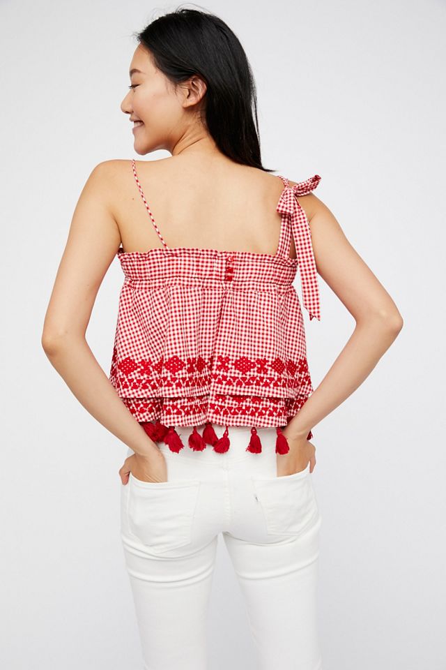 Embroidered Gingham Tube #3