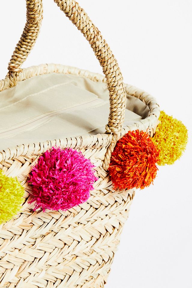 Poms All Around Basket Bag #2