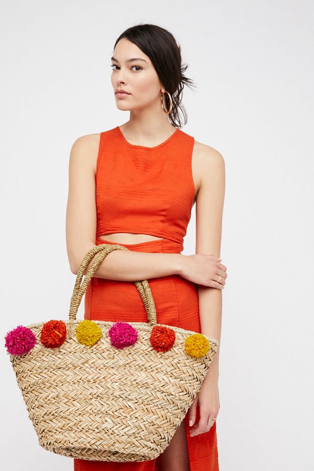 Poms All Around Basket Bag #5