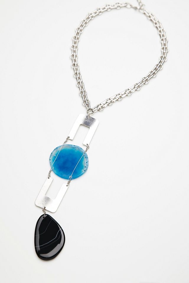 Aphrodite Agate Ladder Necklace #1