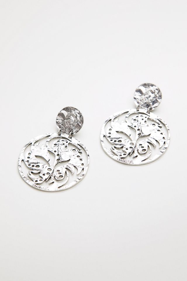 Sundial Cutout Knocker Hoops #1