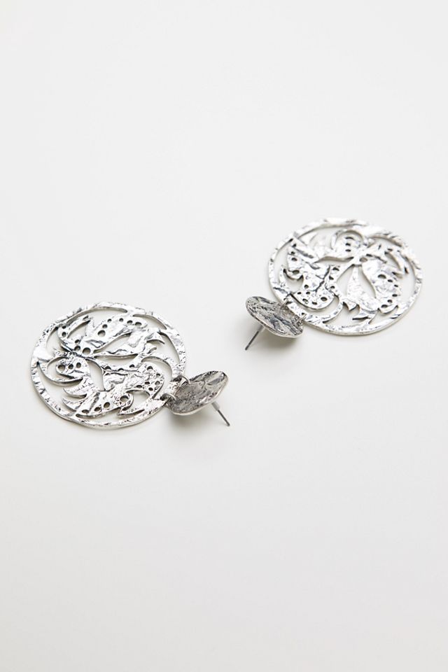 Sundial Cutout Knocker Hoops #2