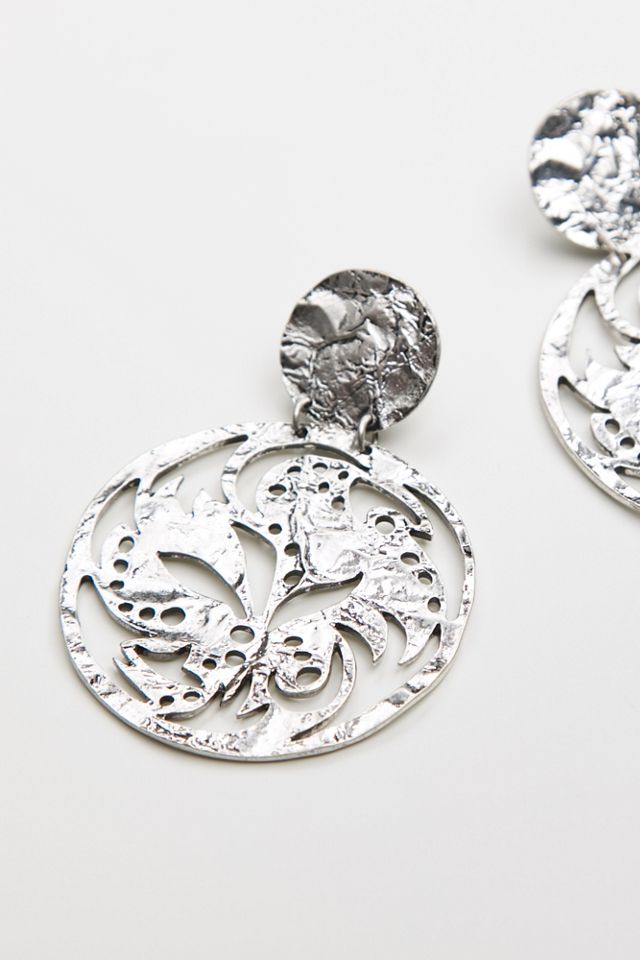 Sundial Cutout Knocker Hoops #3