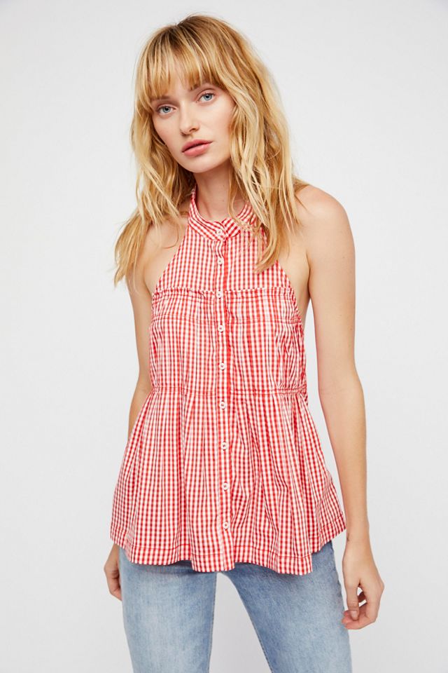 Take It Easy Gingham Halter