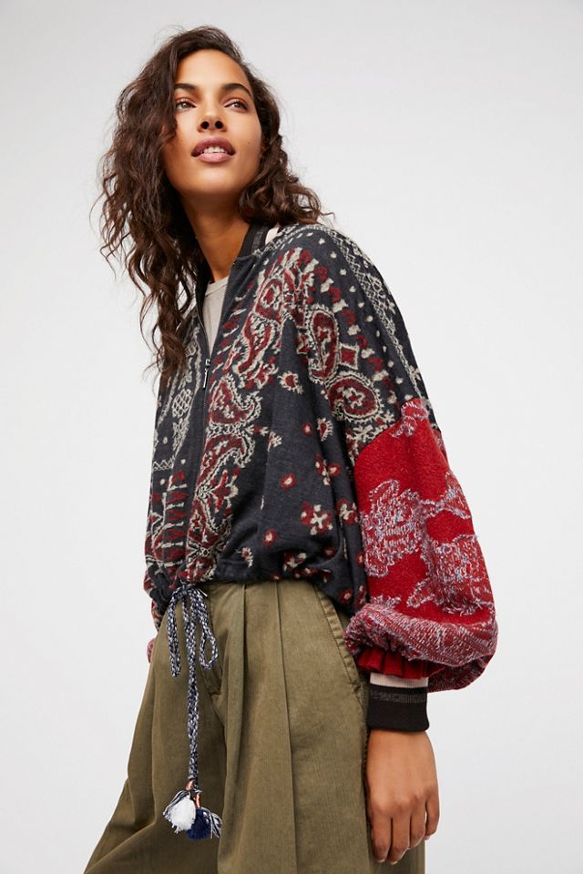 Paisley Pattern Bomber Jacket Free People UK