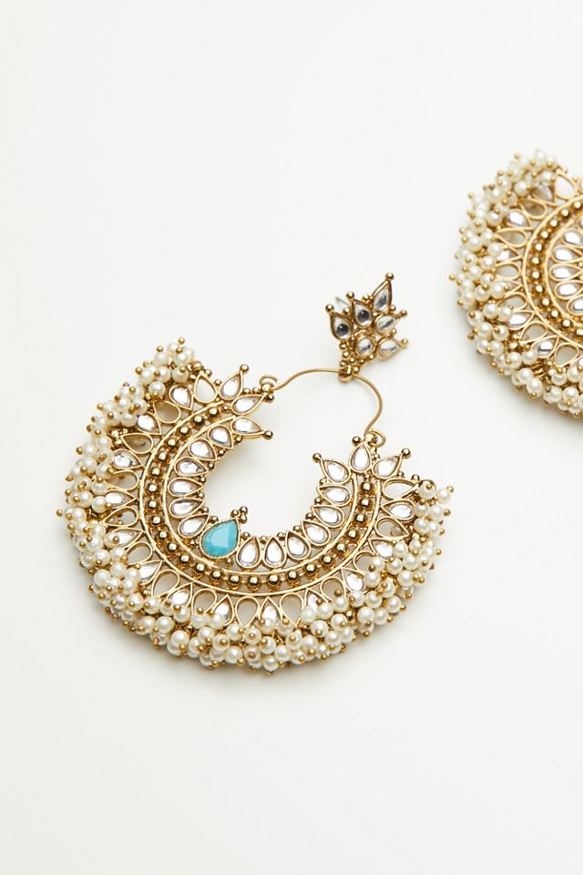 Turquoise Pearl Hoops #2