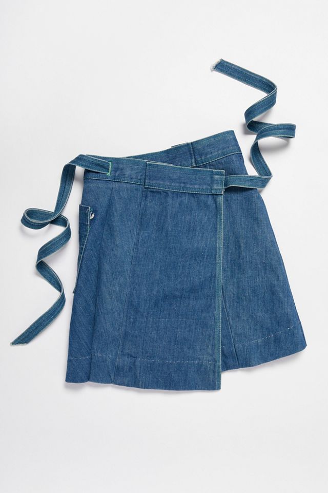 Vintage denim wrap clearance skirt