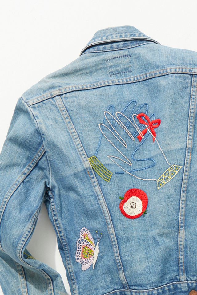 Vintage 1970s Hand Embroidered Denim Jacket | Free People