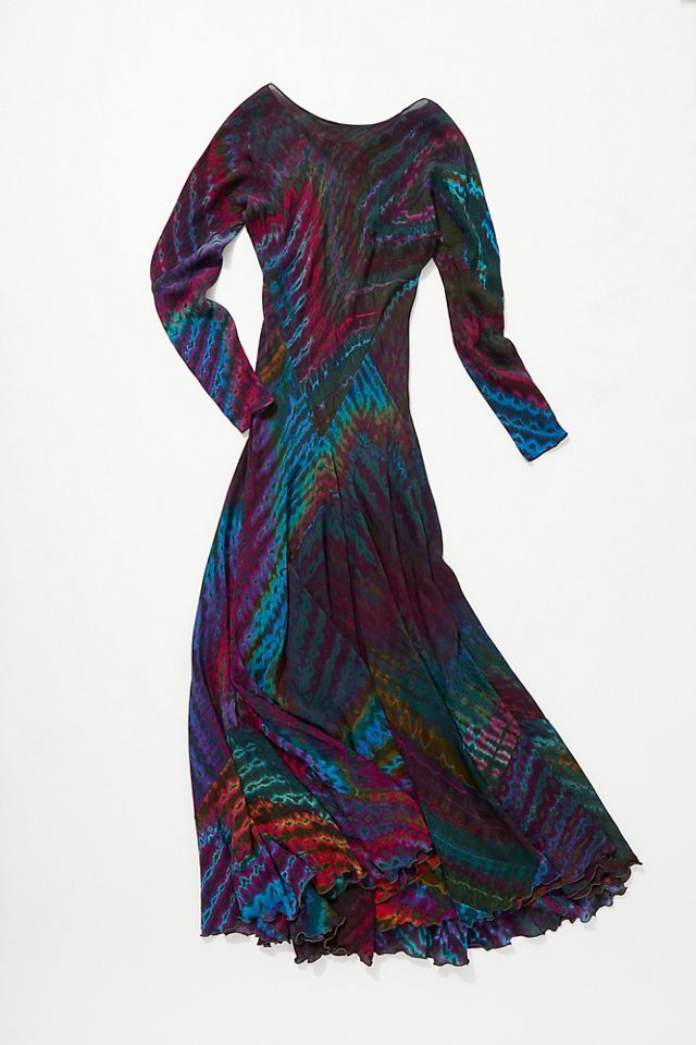 Vintage 1970s Tie Dye Chiffon Dress | Free People