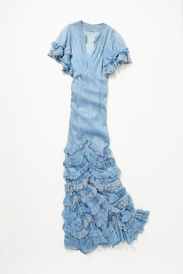 ruffle dress vintage Slip Maxi in Primrose Sage Product Description Make a dazzling entrance at homecoming in this enchanting layered ruffle short dress 1930's White Lace Dress with