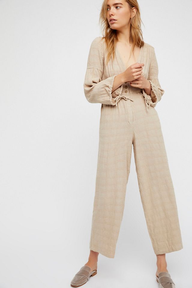 Free people linen store jumpsuit