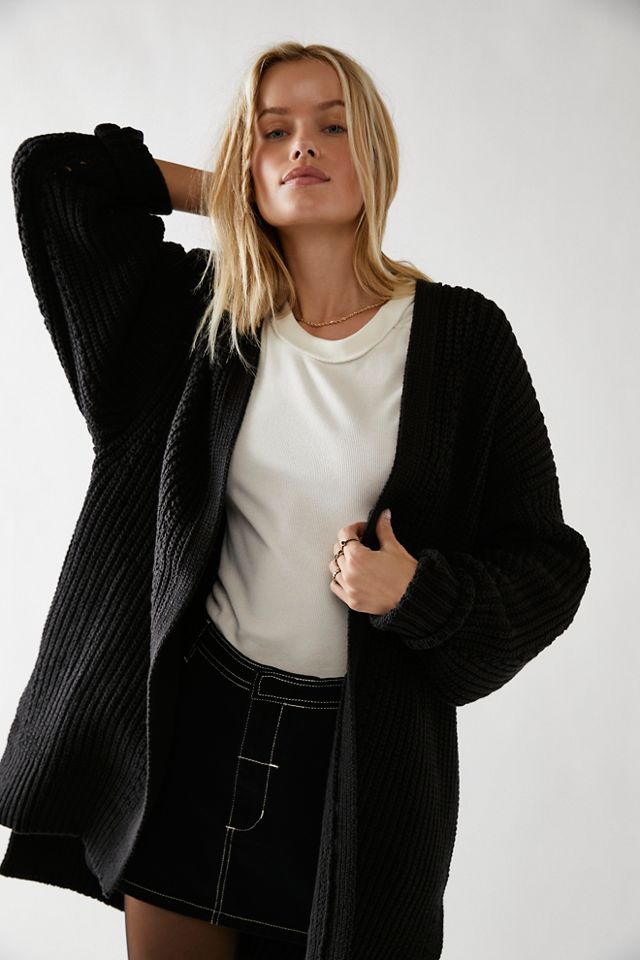 Free people black on sale cardigan