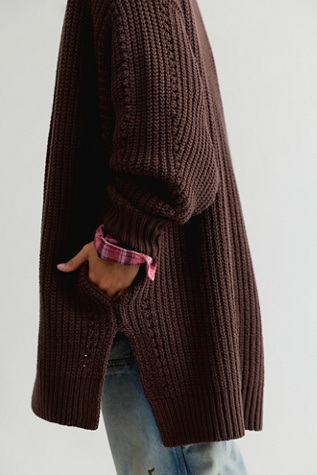 Женские кардиганы Free People Nightingale Cardi, цвет: Тёмно-коричневый — фото 4