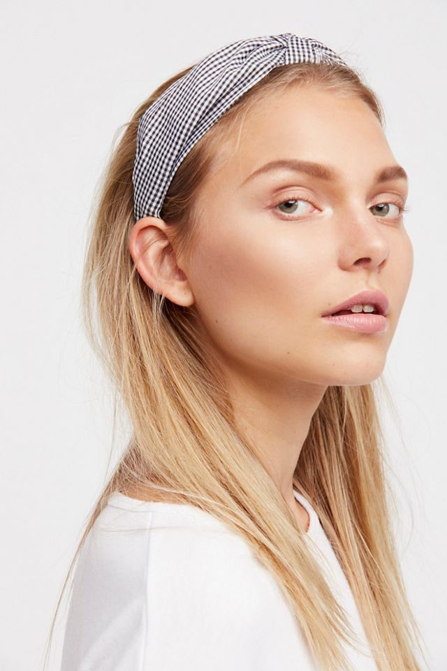 Gingham Knotted Headband #1