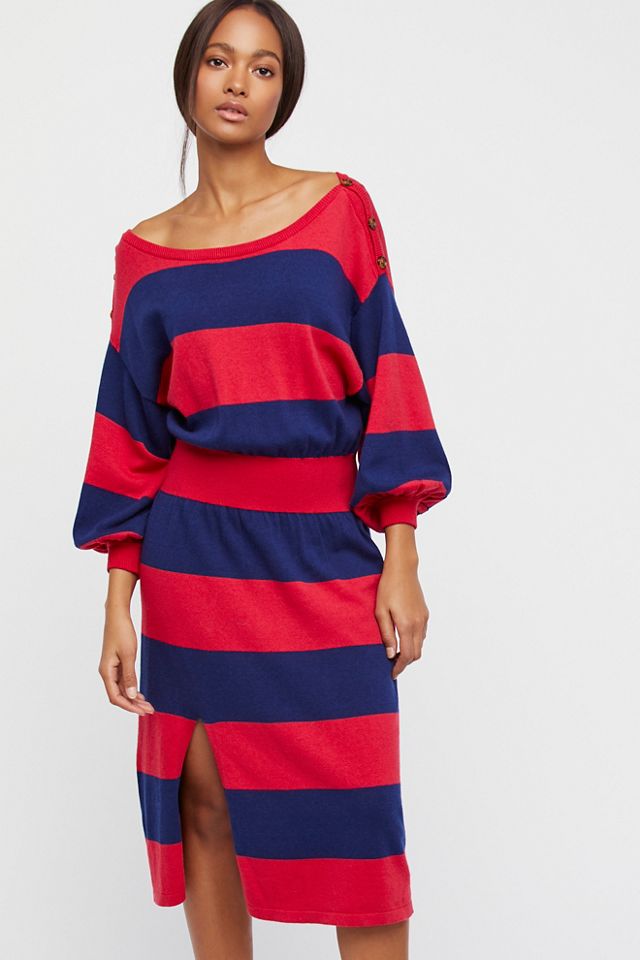 Free people clearance red midi dress