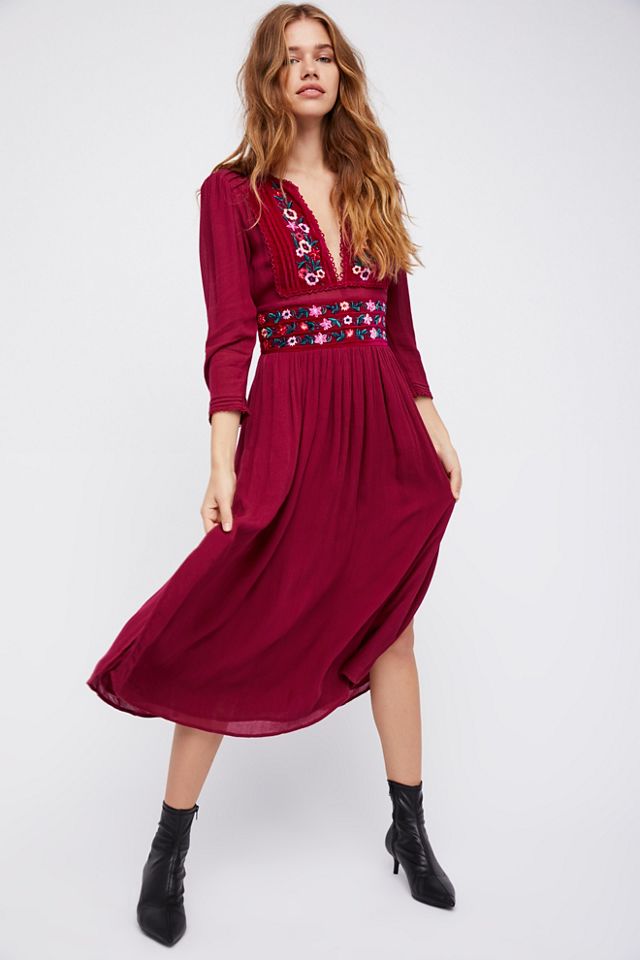 Free people embroidered midi dress best sale