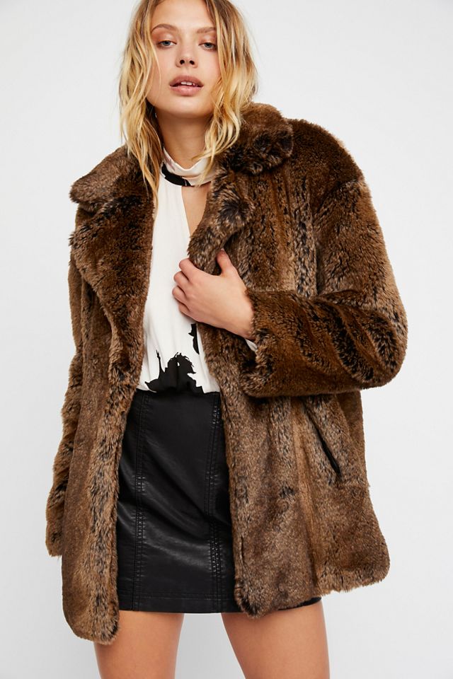 Free people faux outlet fur coat