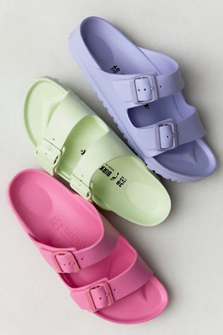 Birkenstock Eva Arizona  Sandals In Faded Lime