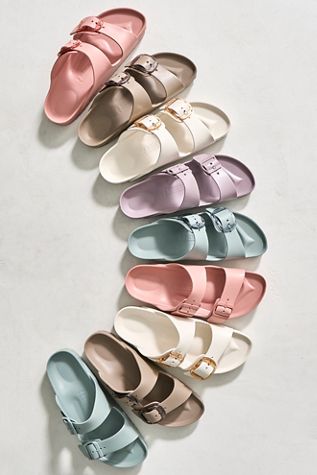 Birkenstock Arizona Soft Footbed Metallic Sandals | Free People