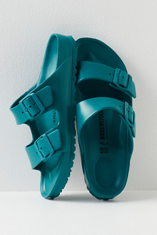 Birkenstock Eva Arizona  Sandals In Lake Green